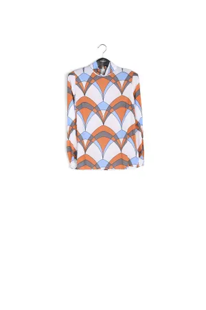 Light blue graphic print blouse