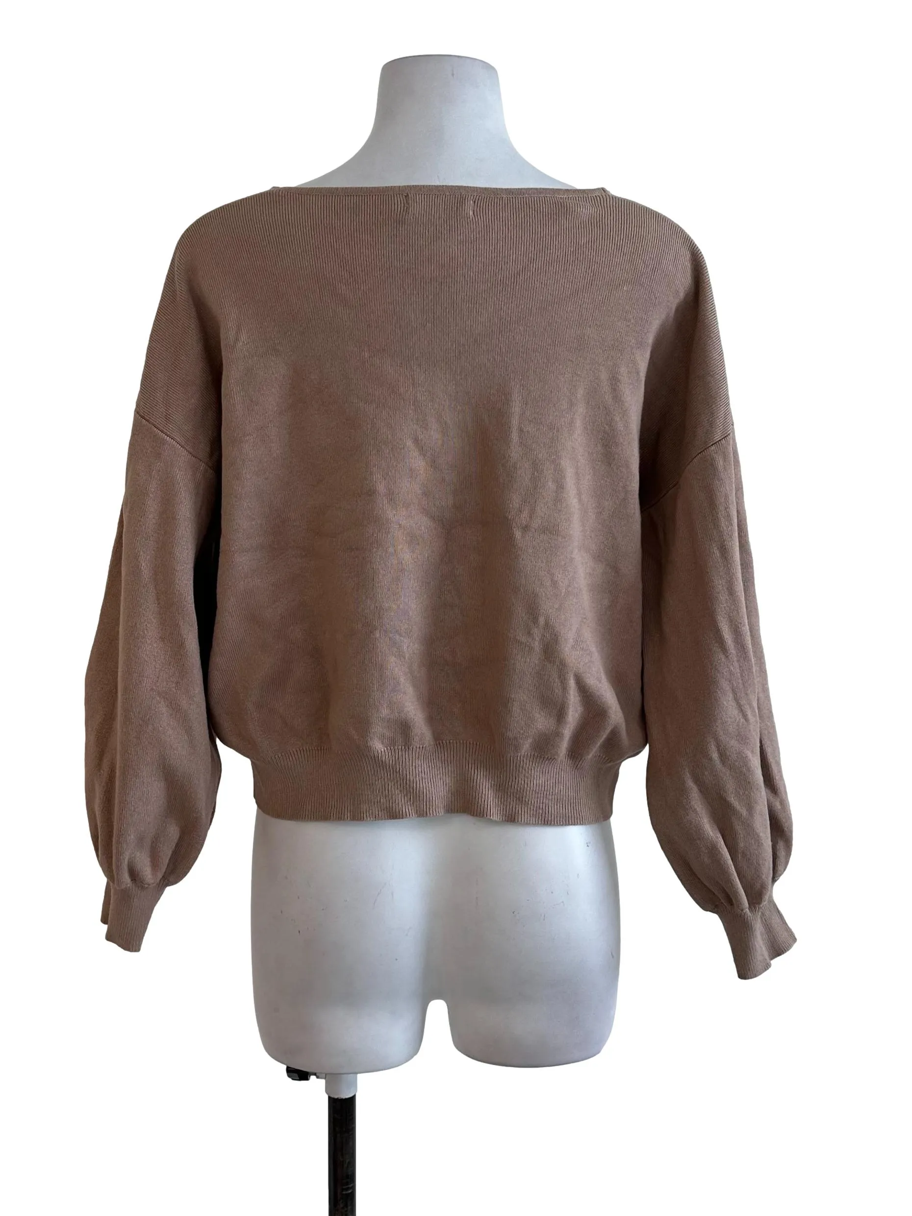 Light Brown Plain Knitted Top