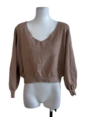 Light Brown Plain Knitted Top