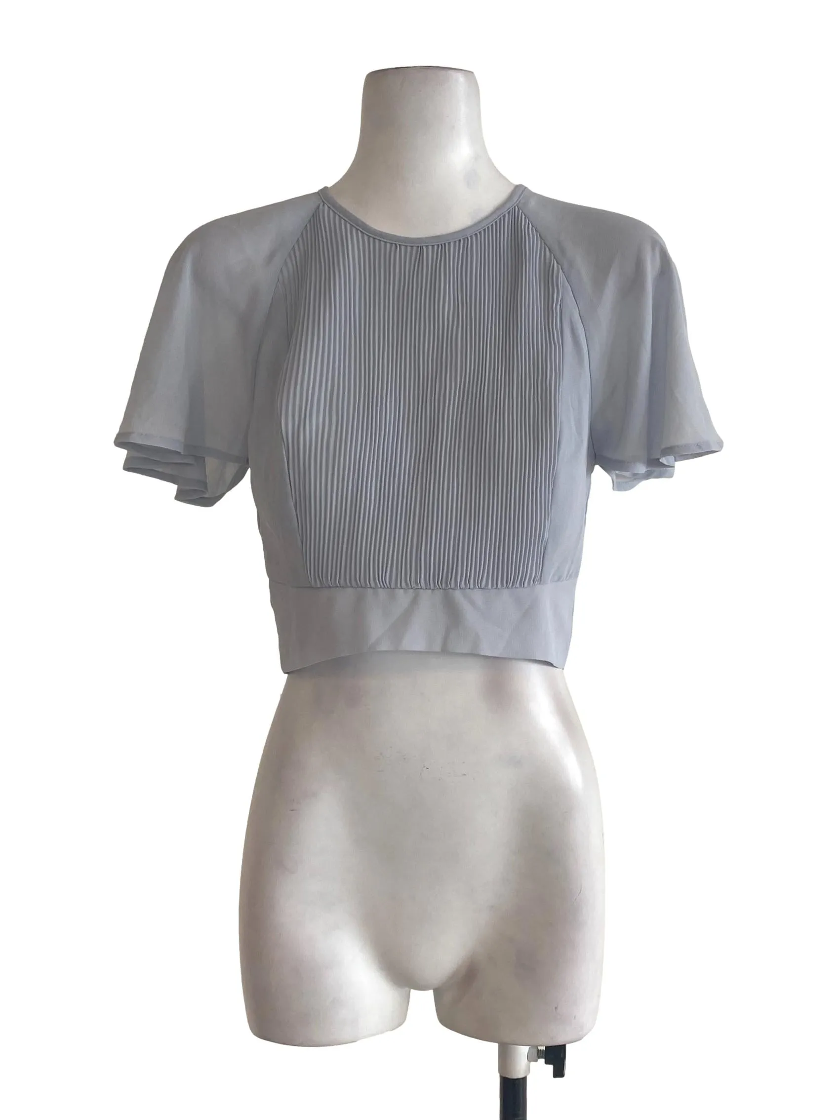 Light Slate Pleated Top