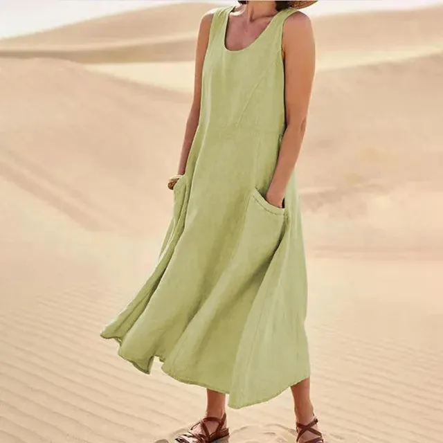 Linen Belle™ | Women's Sleeveless Dress | Lightweight Linen, Breathable Fabric & Relaxed Fit