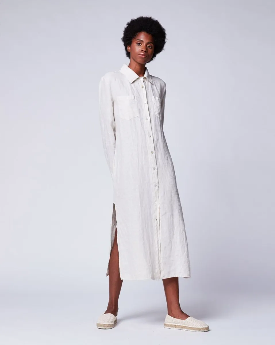 Linen Button-Up Shirtdress