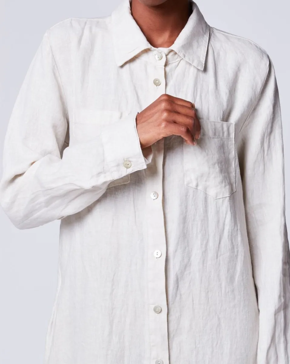 Linen Button-Up Shirtdress