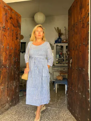 Linen dress stripes