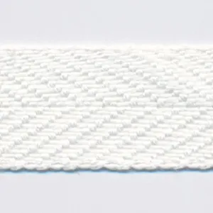 Linen Herringbone Ribbon #135 Off White