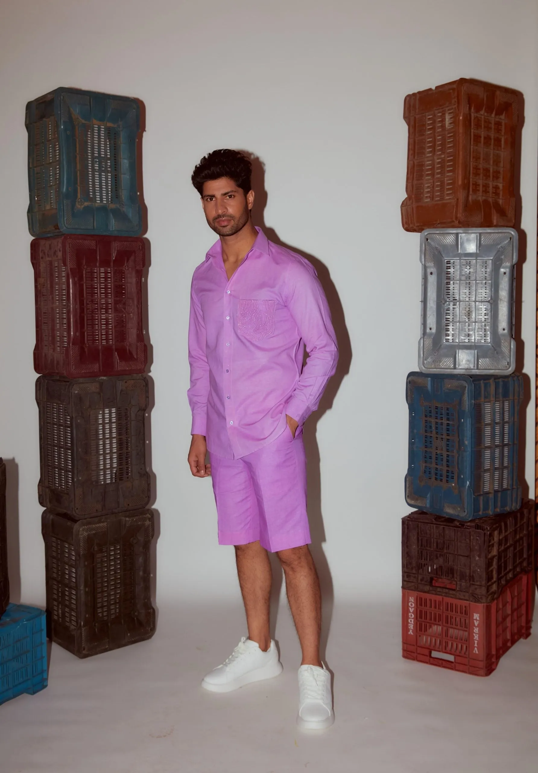 Linen Shirt with Cording