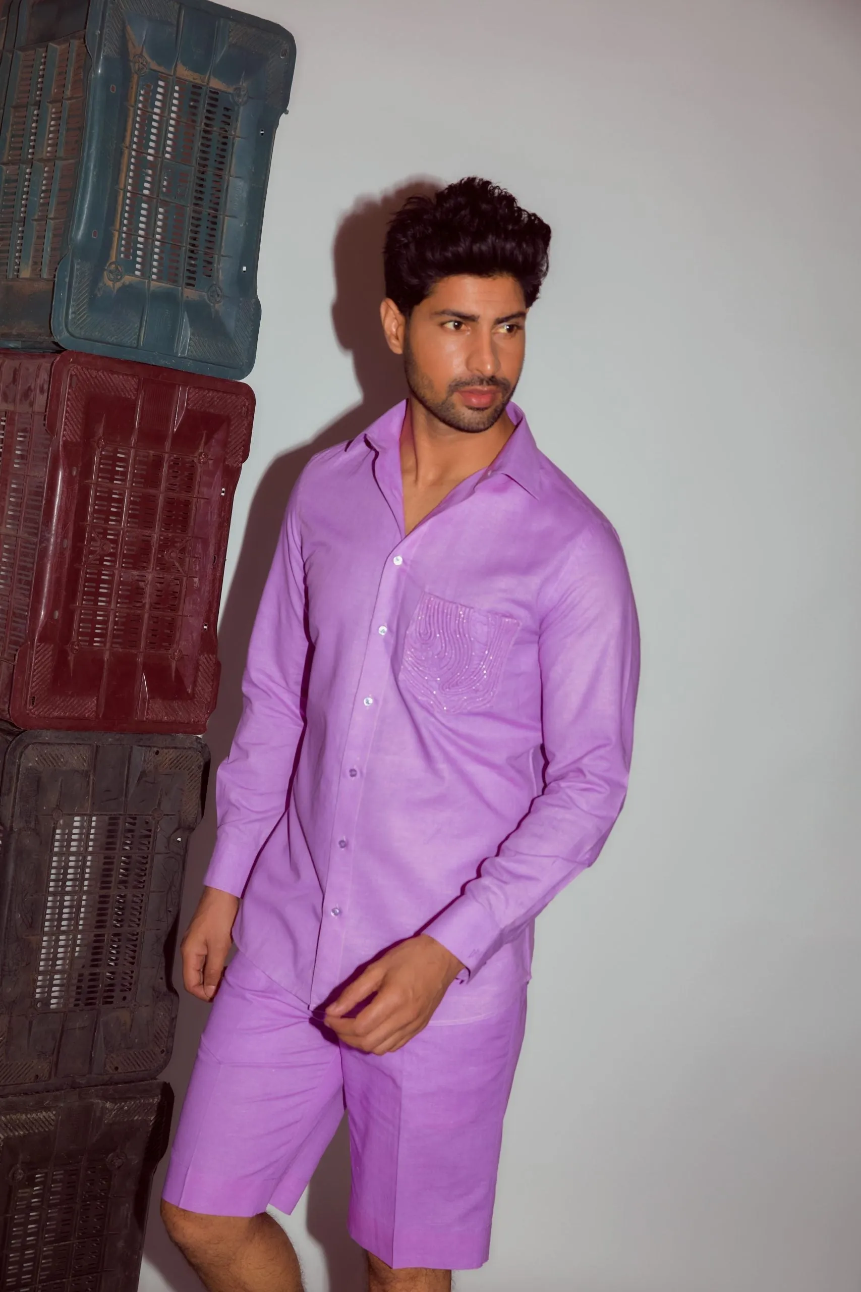 Linen Shirt with Cording