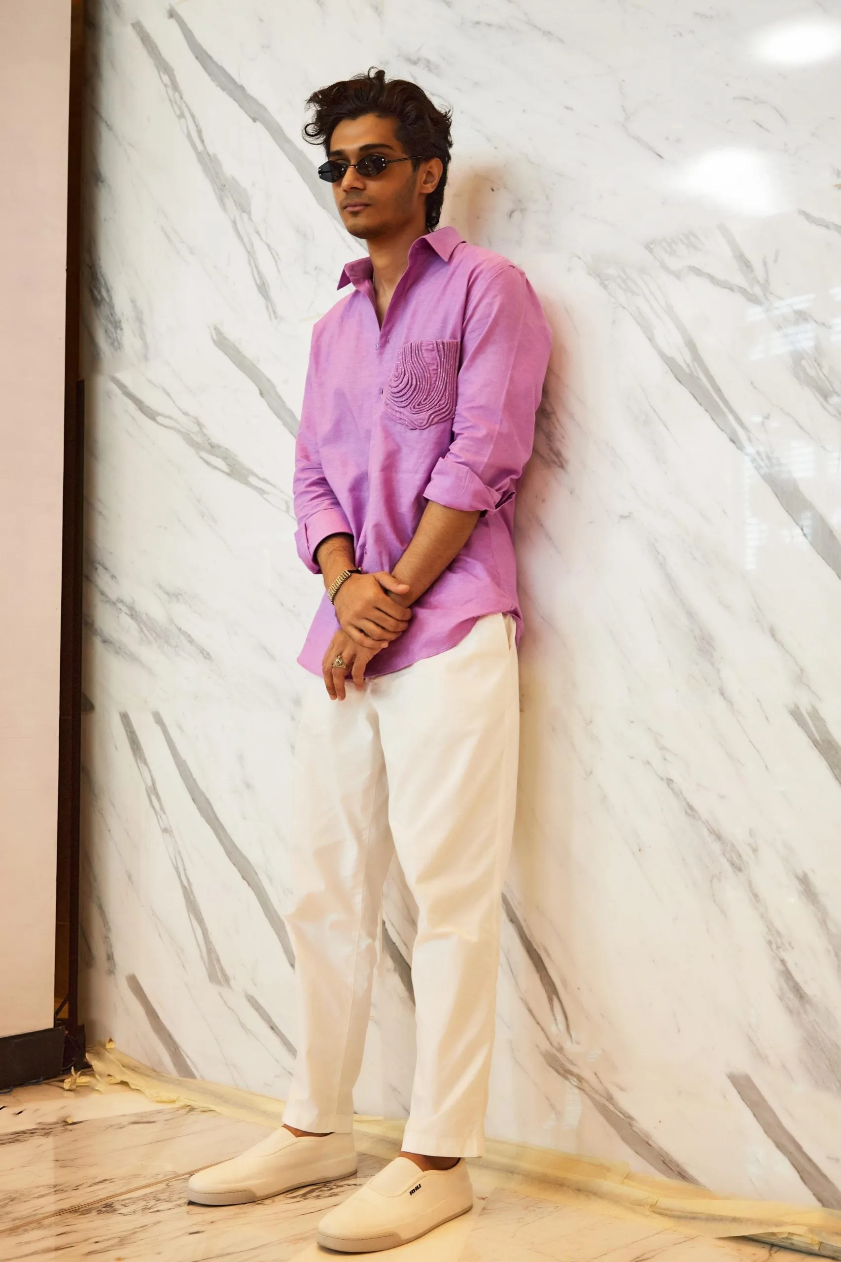 Linen Shirt with Cording