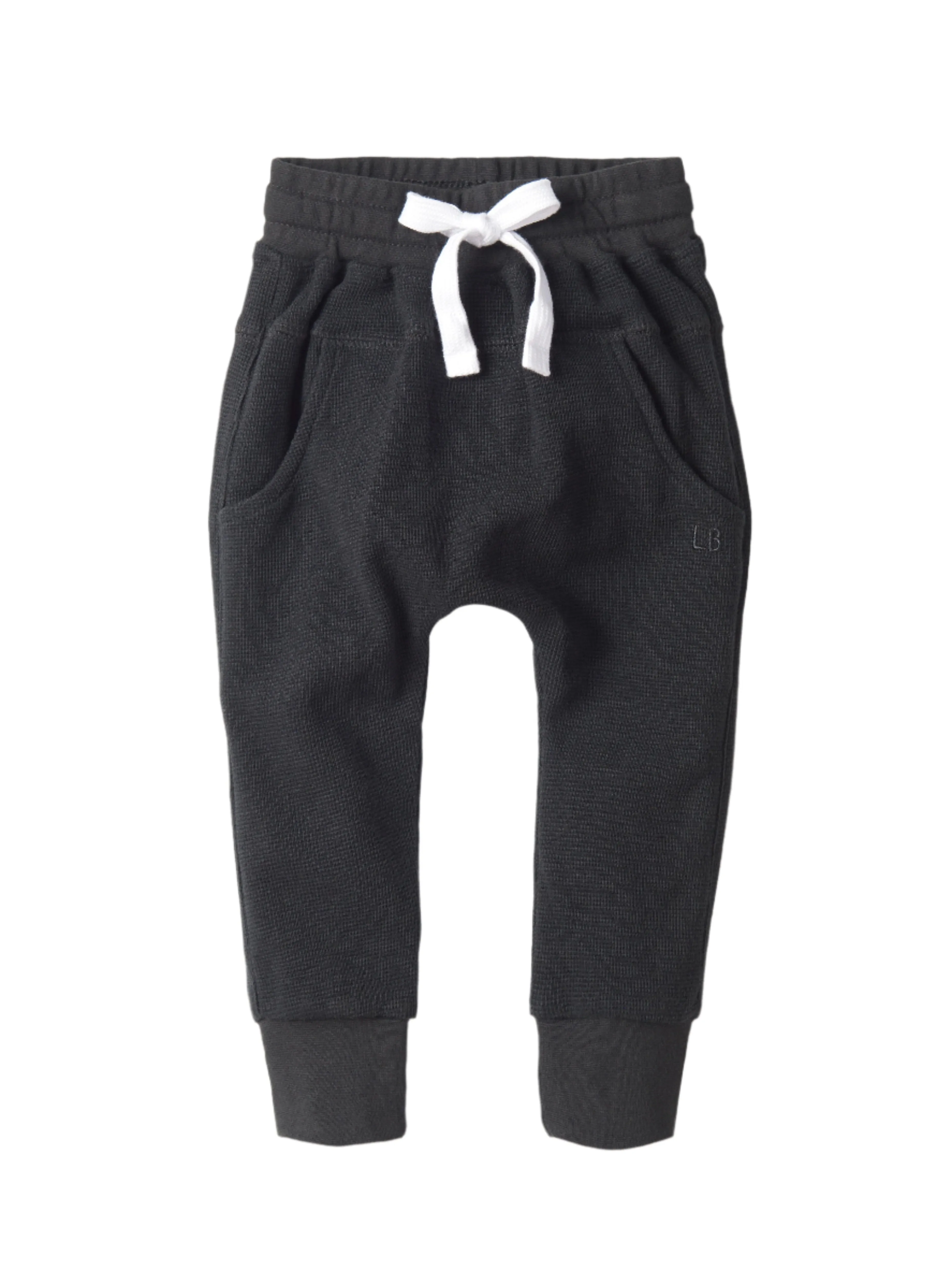 Little Bipsy Waffle Joggers - Black