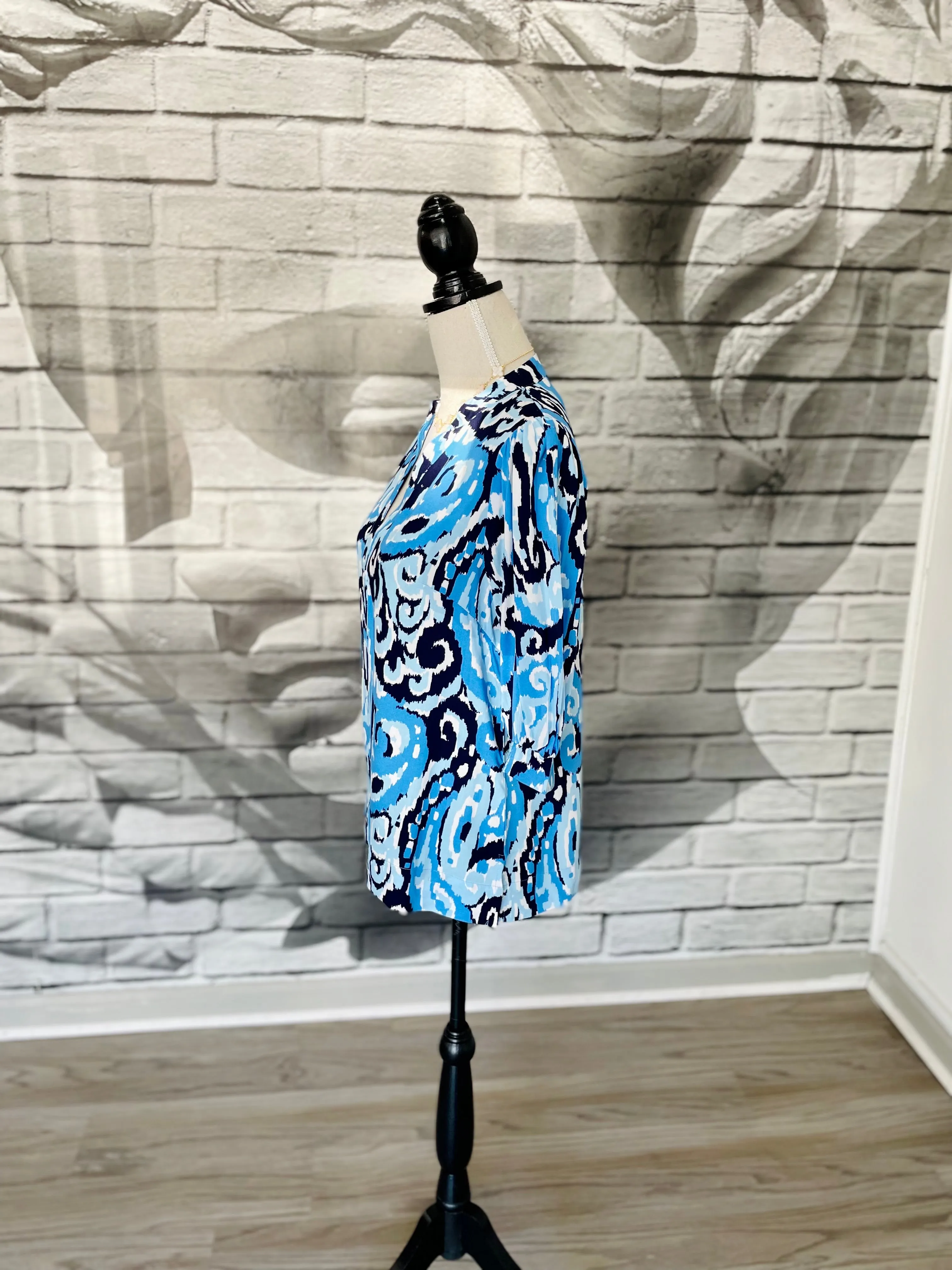 Lizzy Blouse in Ice Blue Mali