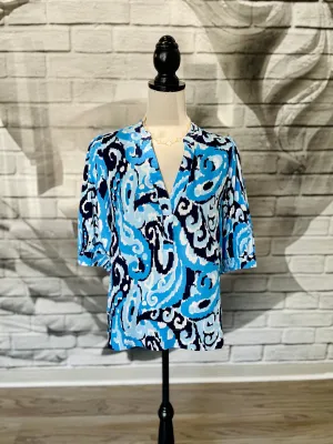 Lizzy Blouse in Ice Blue Mali