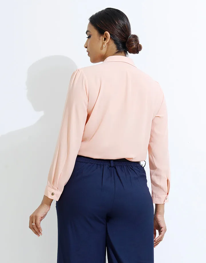 Long Sleeve Blouse with Standard Collar