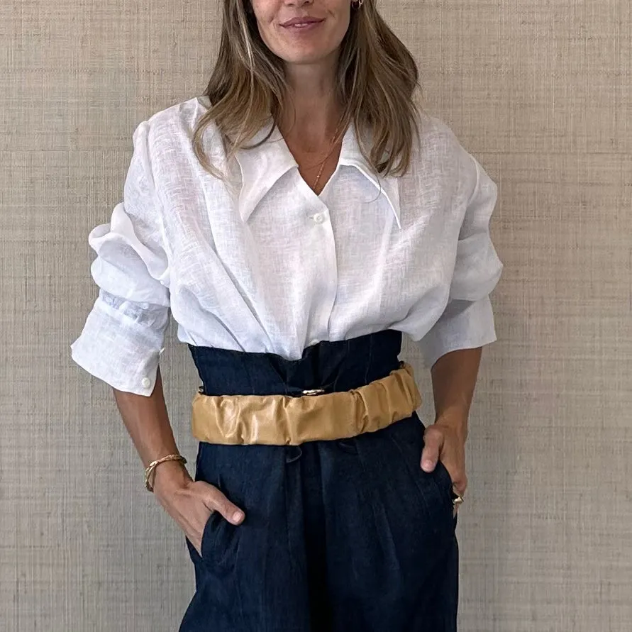 Loose Collar Shirt White