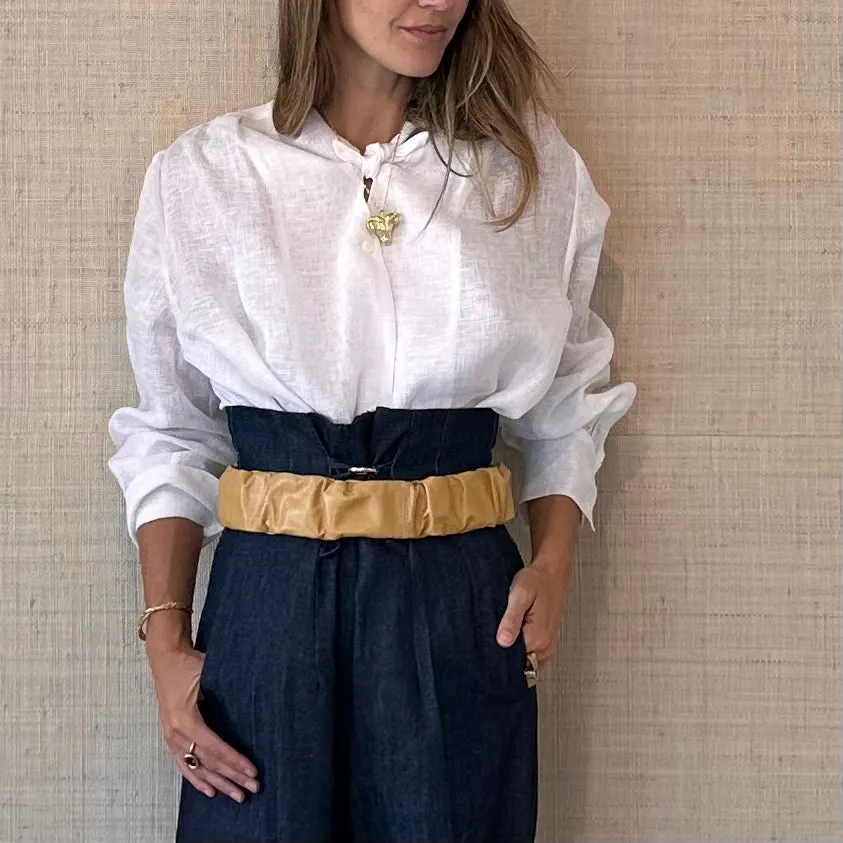 Loose Collar Shirt White