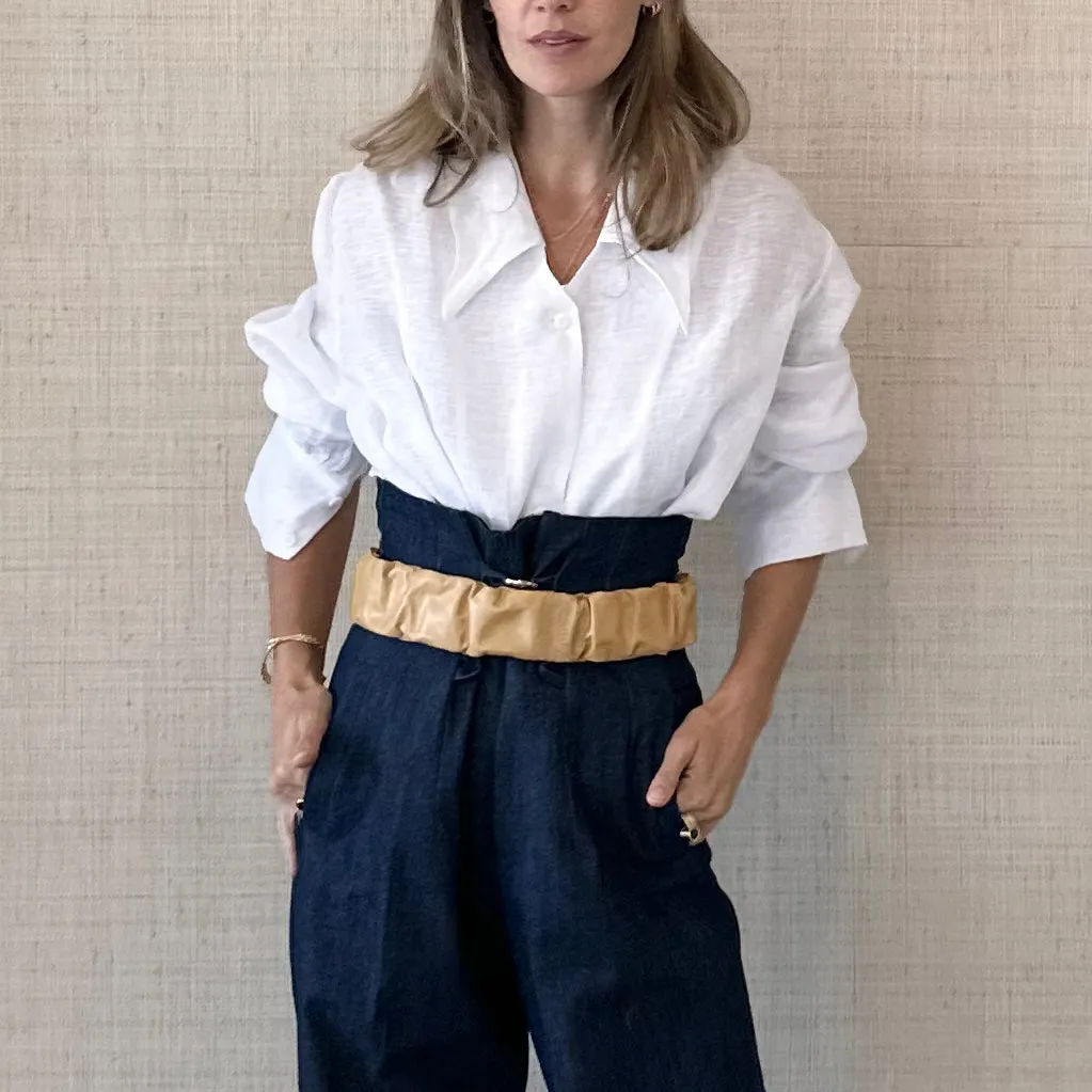 Loose Collar Shirt White