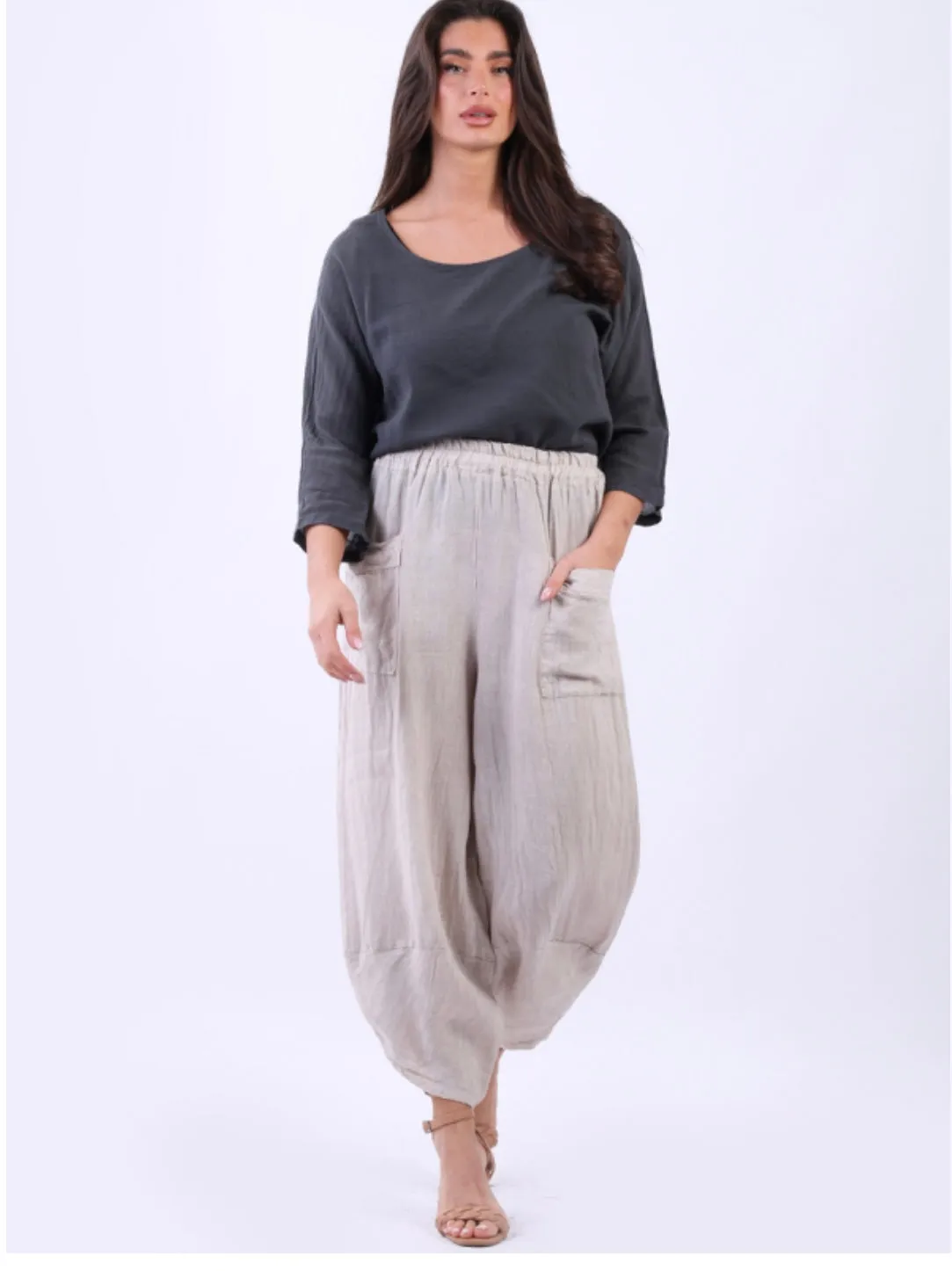 Loose Fit Linen Casual Pants