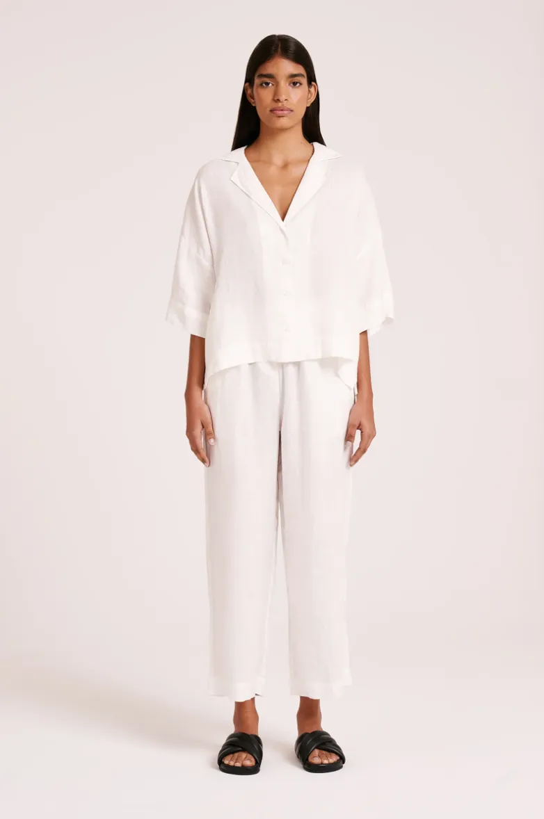 Lounge Linen White Shirt
