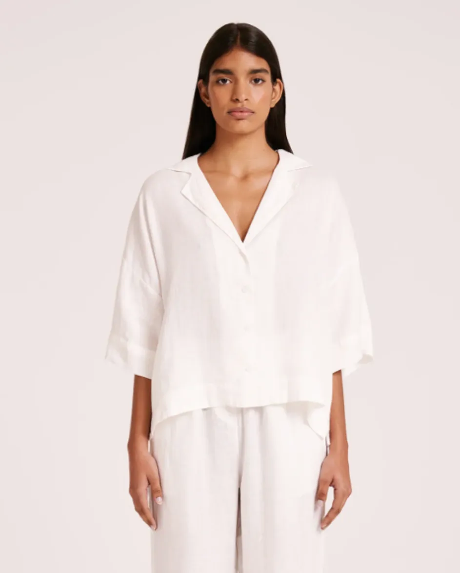 Lounge Linen White Shirt