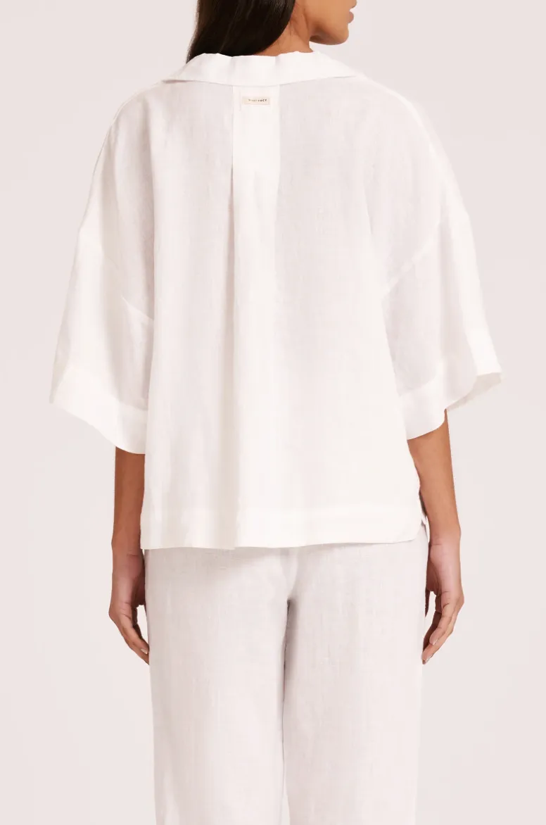 Lounge Linen White Shirt