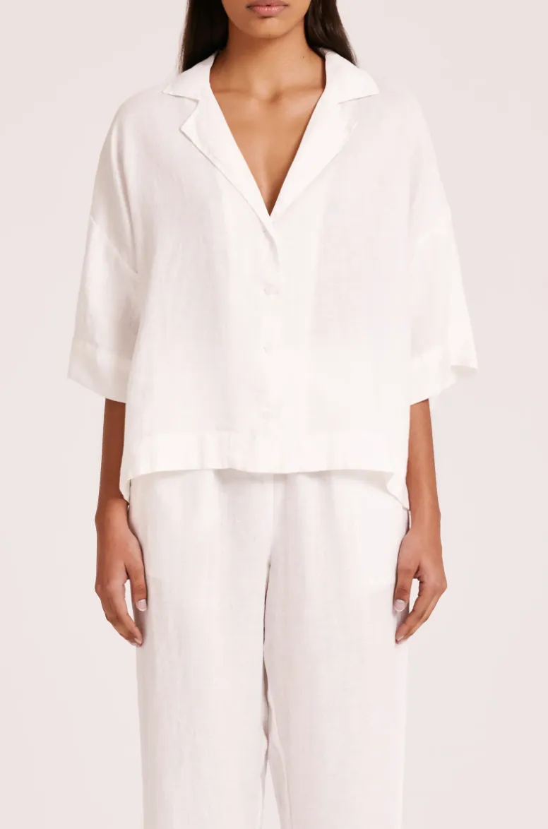 Lounge Linen White Shirt