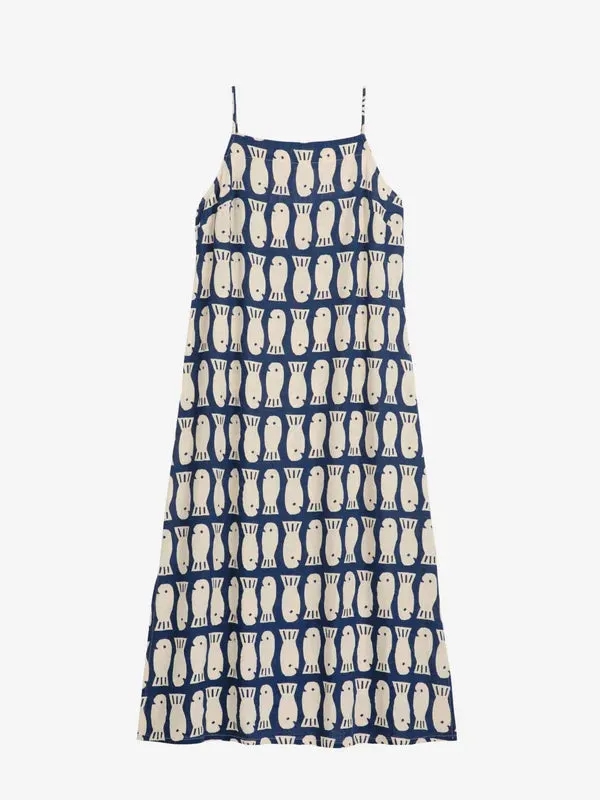 Lucky Fish Strap Dress Navy