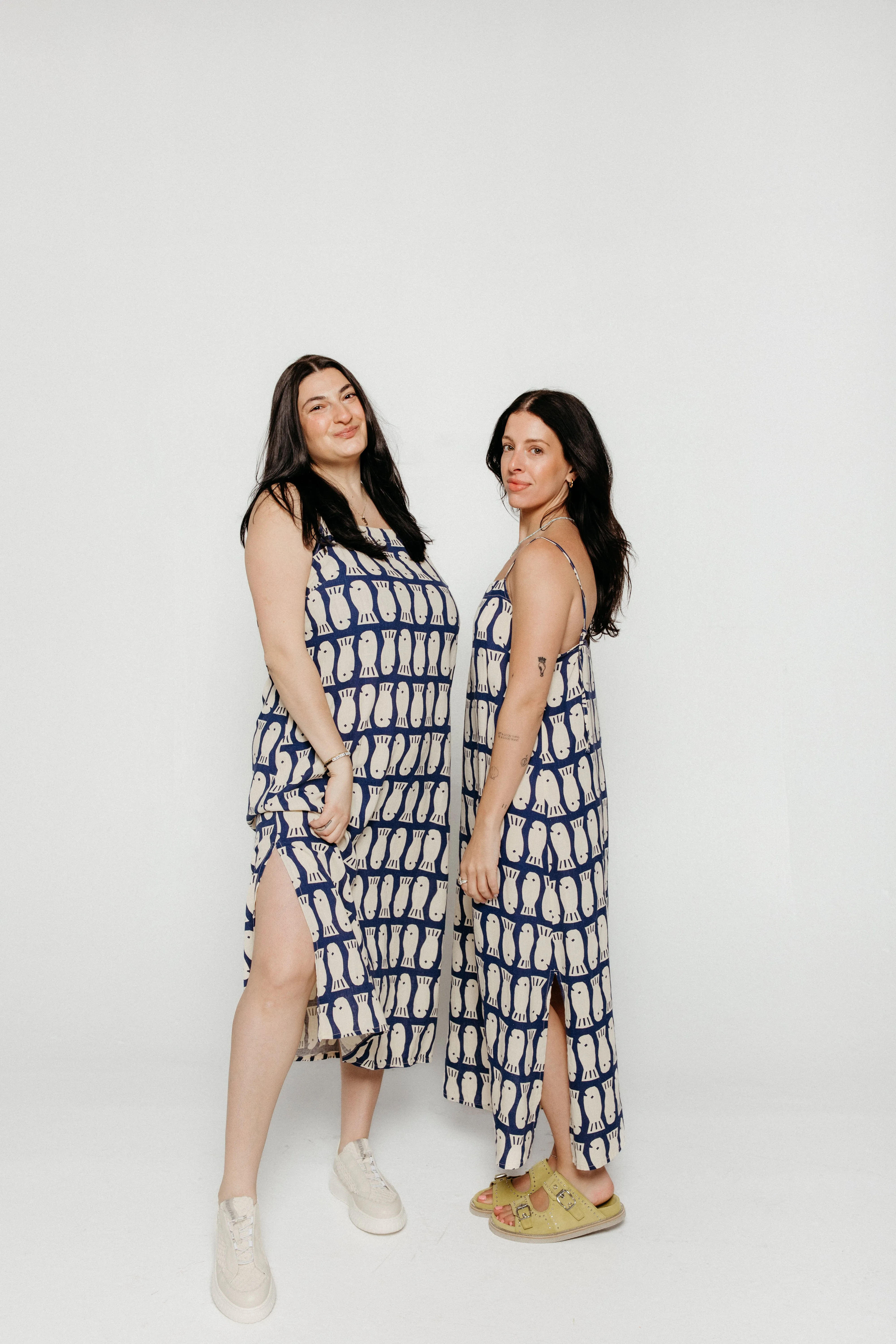 Lucky Fish Strap Dress Navy