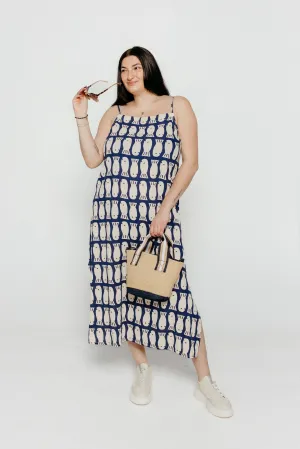 Lucky Fish Strap Dress Navy