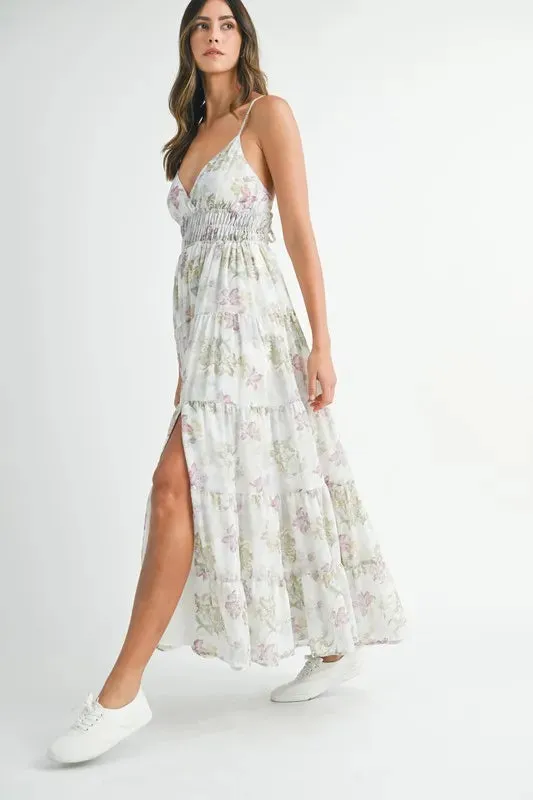 MABLE Floral Print Tiered Cami Maxi Dress S-L