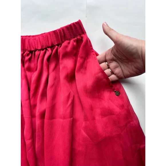 Maison Scotch Skirt Size 2 small Red elastic flowy maxi