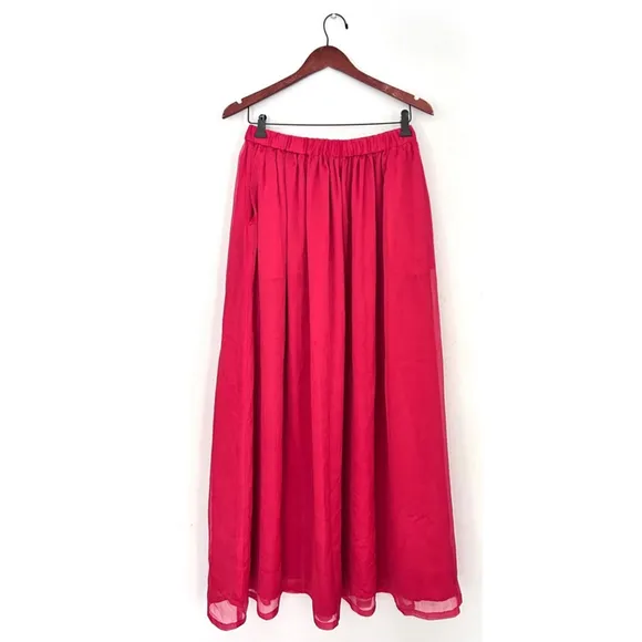 Maison Scotch Skirt Size 2 small Red elastic flowy maxi