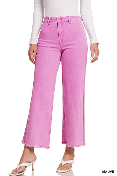 Making Promises Frayed Hem Wide Leg Pants-Multiple Colors Available