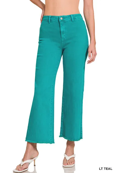 Making Promises Frayed Hem Wide Leg Pants-Multiple Colors Available