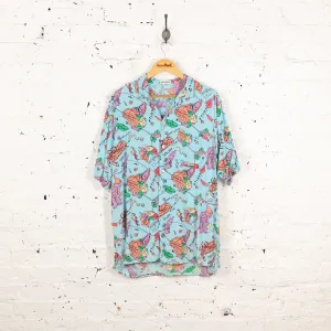 Maps Hawaiian Pattern Shirt - Blue - L