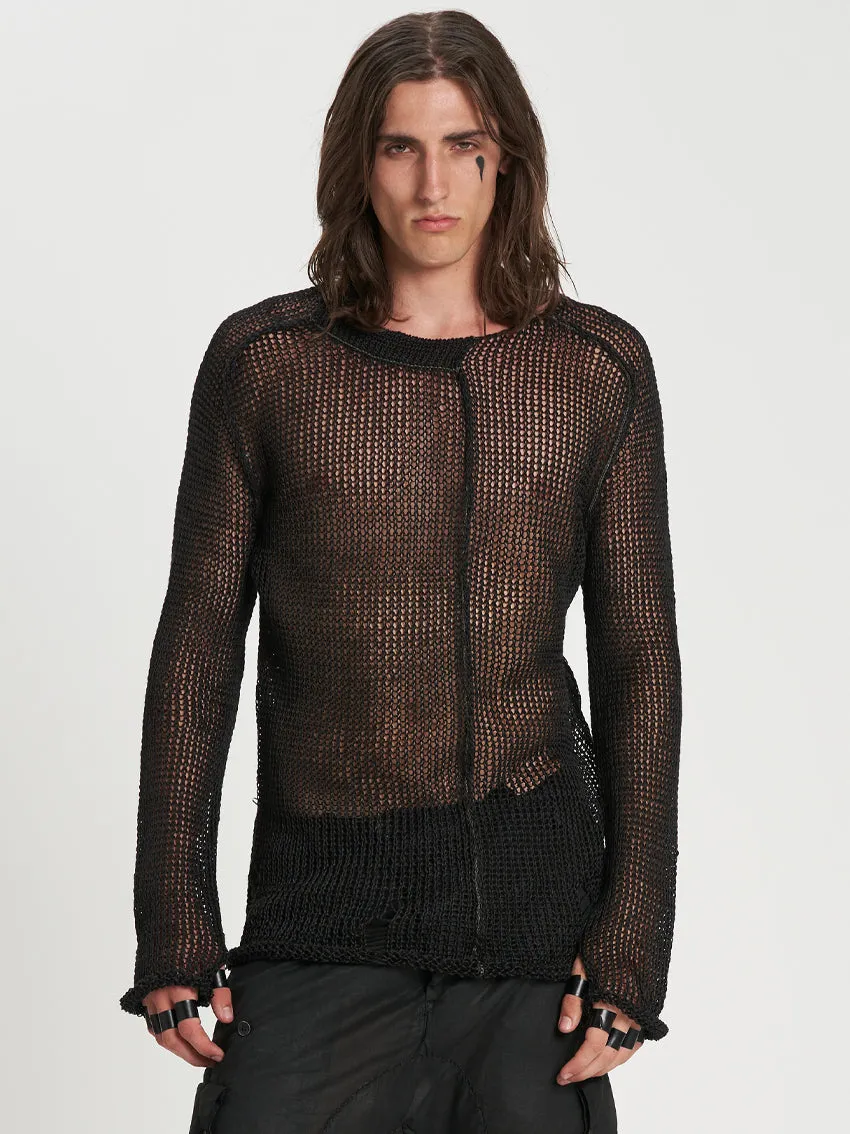 Masnada Loose Knit Spliced Knit Pullover