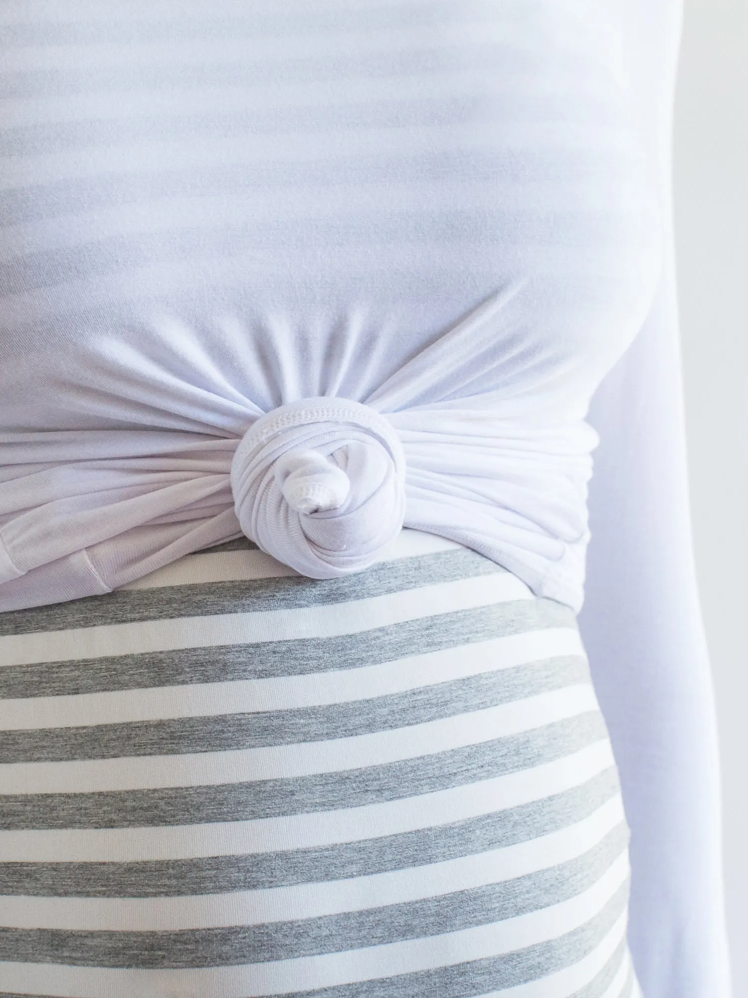MATERNITY SOFT STRETCH LONG SLEEVE TEE, WHITE