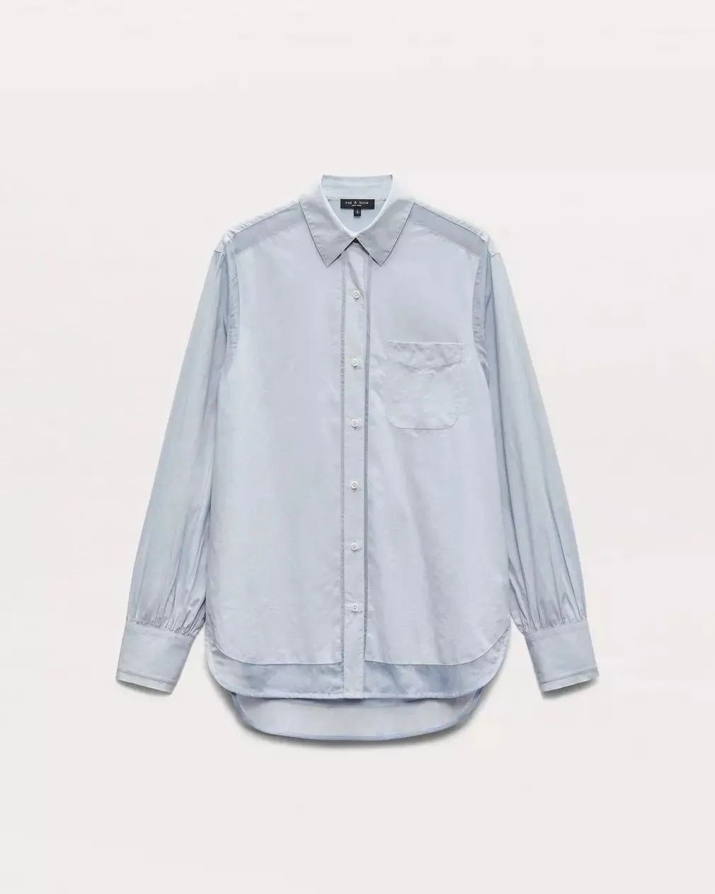 Maxine Poplin-Organza Shirt - Light Blue