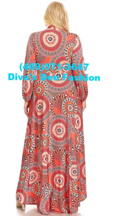 Medallion Print Maxi Dress