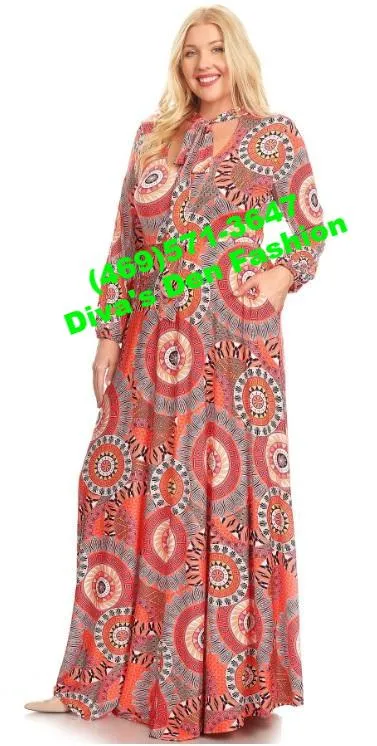 Medallion Print Maxi Dress