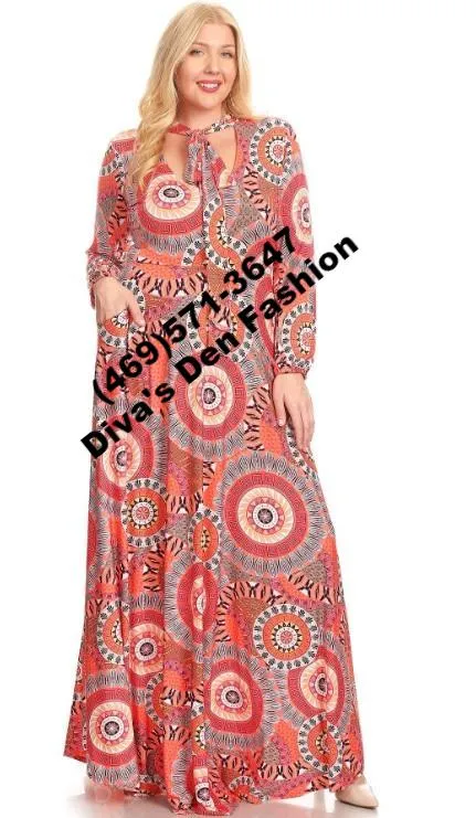 Medallion Print Maxi Dress