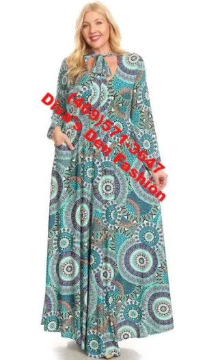 Medallion Print Maxi Dress