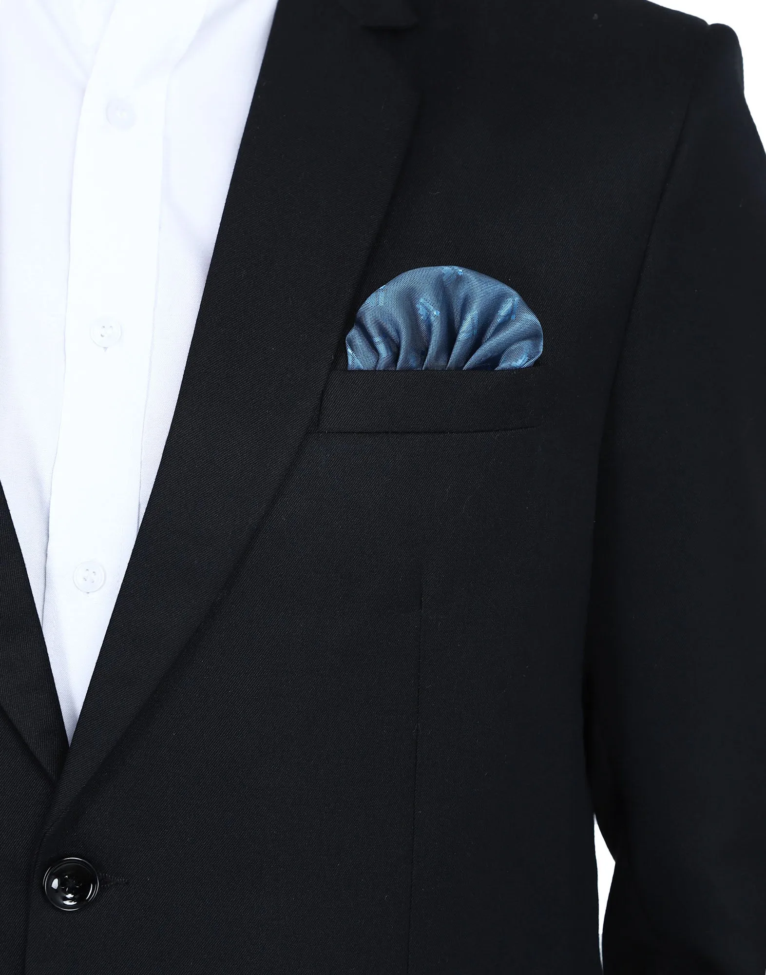 Men Black Blazer With Hanky