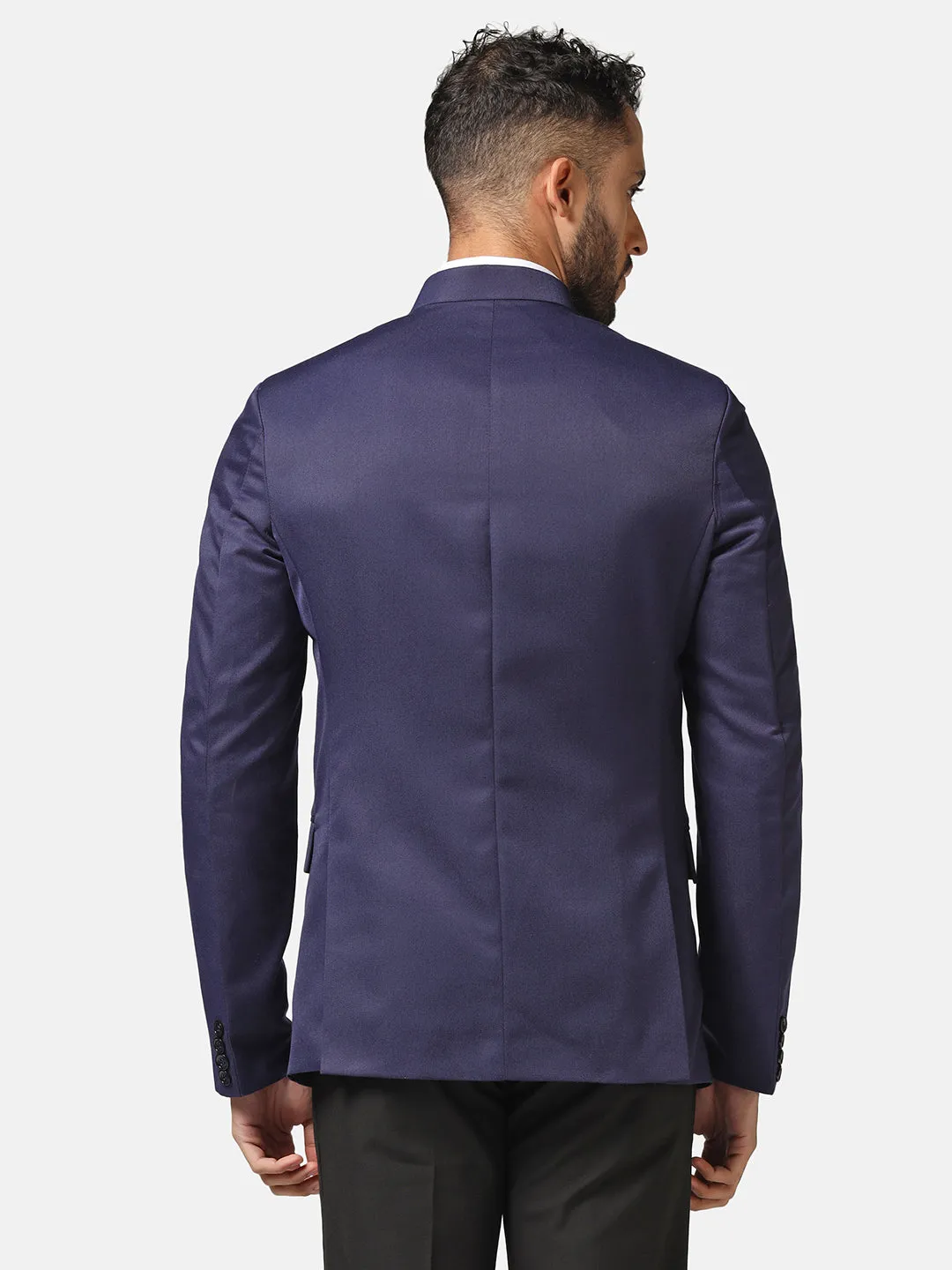 Men Blue Bandhgala Blazer