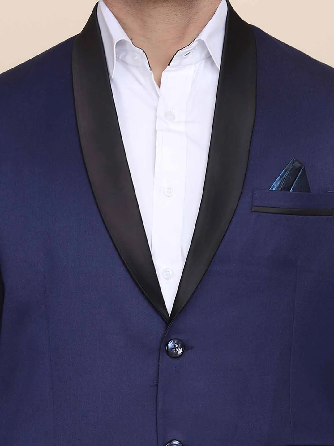 Men Blue Tuxedo With Hanky
