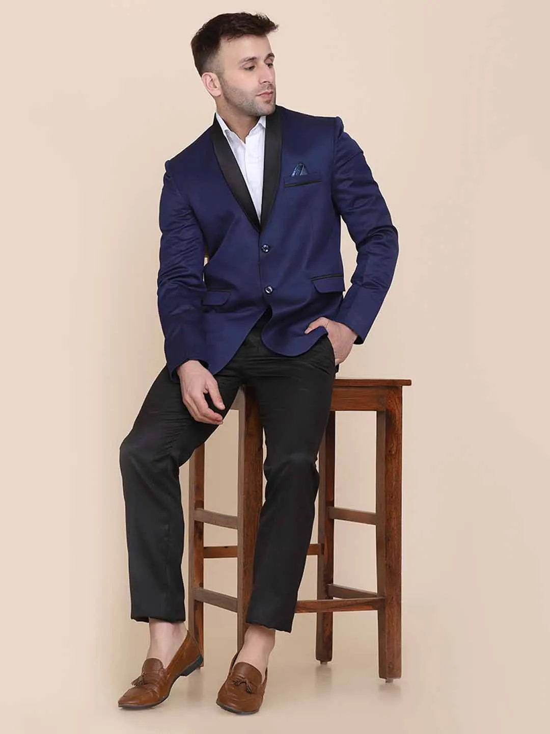 Men Blue Tuxedo With Hanky