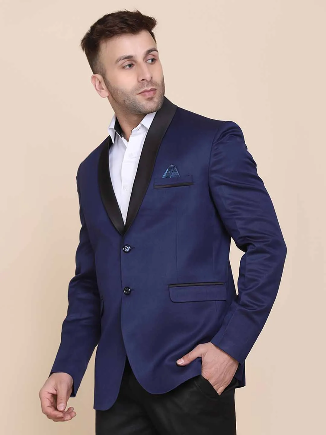 Men Blue Tuxedo With Hanky