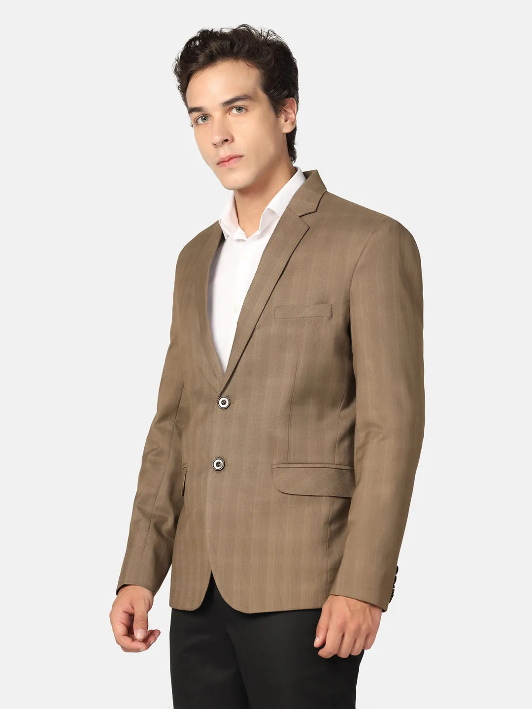Men Brown Check Blazer
