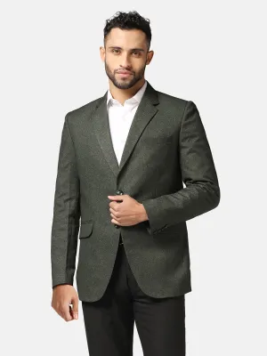 Men Green Suede Blazer