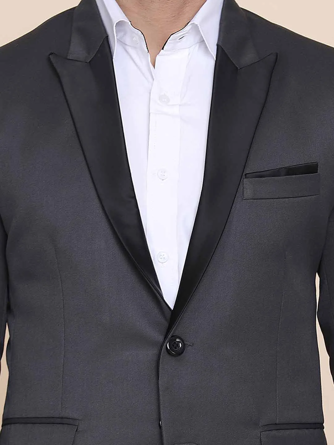 Men Grey Tuxedo With Hanky