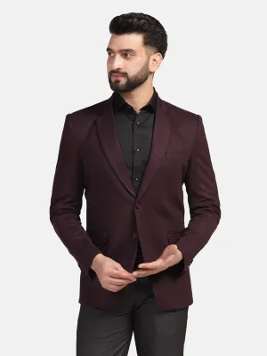 Men Maroon Stretchable Blazer