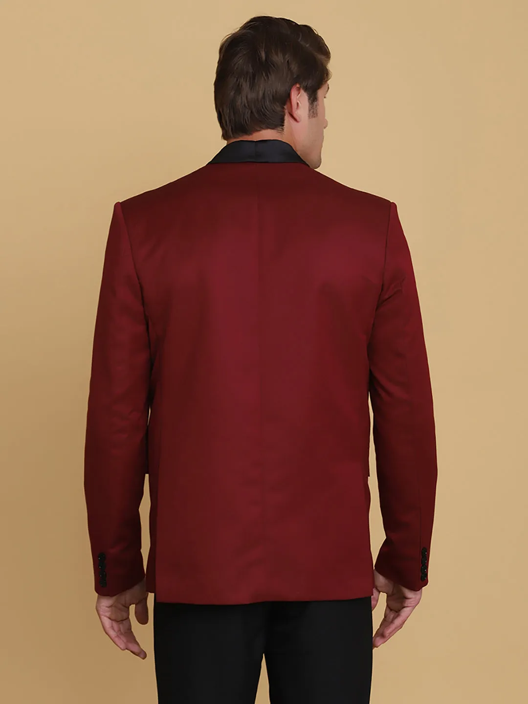 Men Maroon Tuxedo Blazer